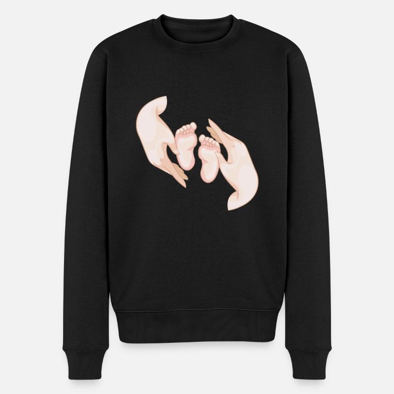 Babyfüße - Männer Premium Bio Pullover - Schwarz