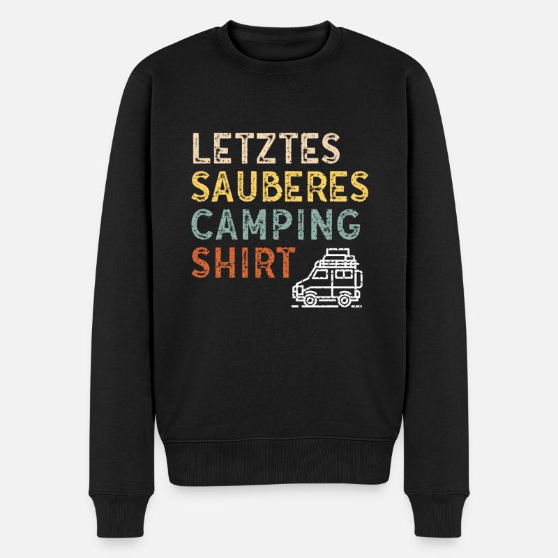 Letztes sauberes Camping Shirt für Camper - Männer Premium Bio Pullover - Schwarz