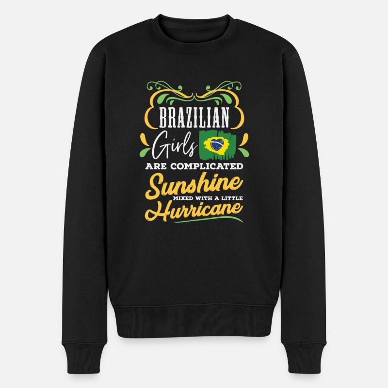 Brasilien Frau - Männer Premium Bio Pullover - Schwarz
