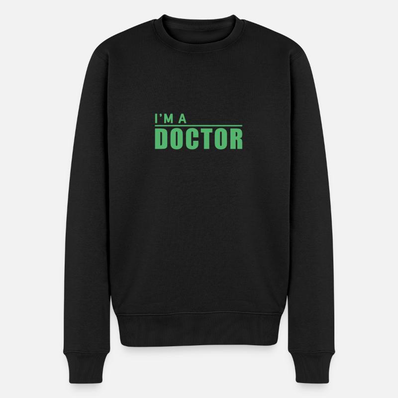 Doktor - Männer Premium Bio Pullover - Schwarz