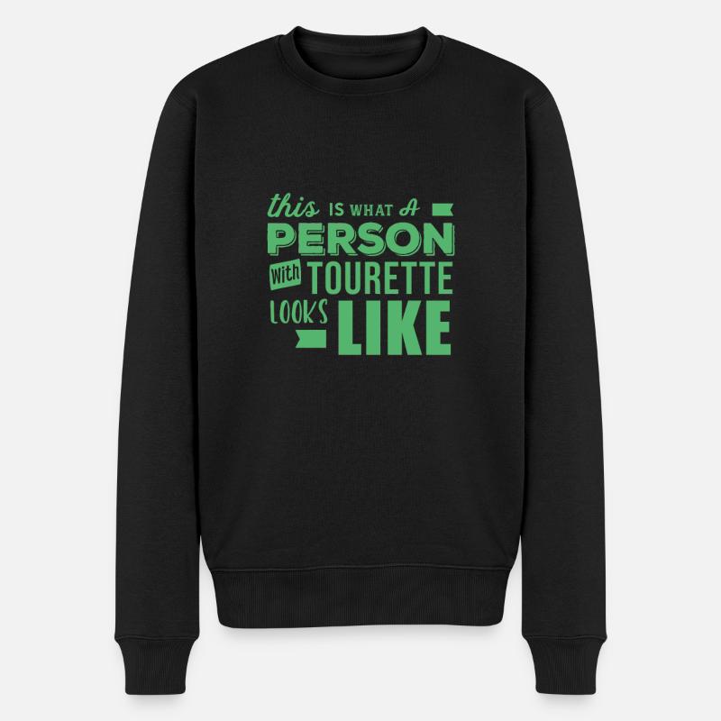 Tourette Behinderung - Männer Premium Bio Pullover - Schwarz