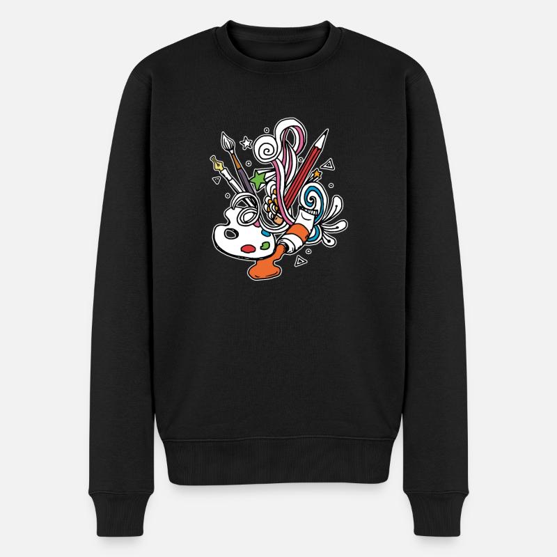 Künstler Farbpalette - Männer Premium Bio Pullover - Schwarz