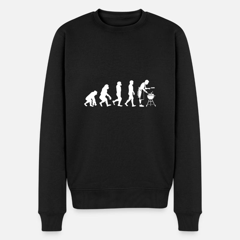 Evolution Barbecue - Männer Premium Bio Pullover - Schwarz