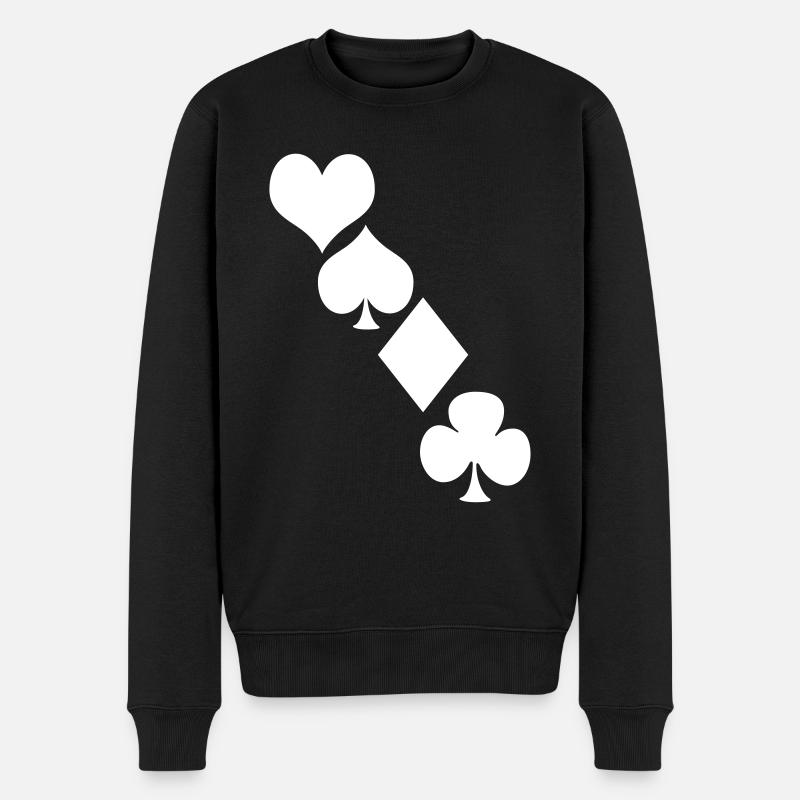Kartendeck - Männer Premium Bio Pullover - Schwarz