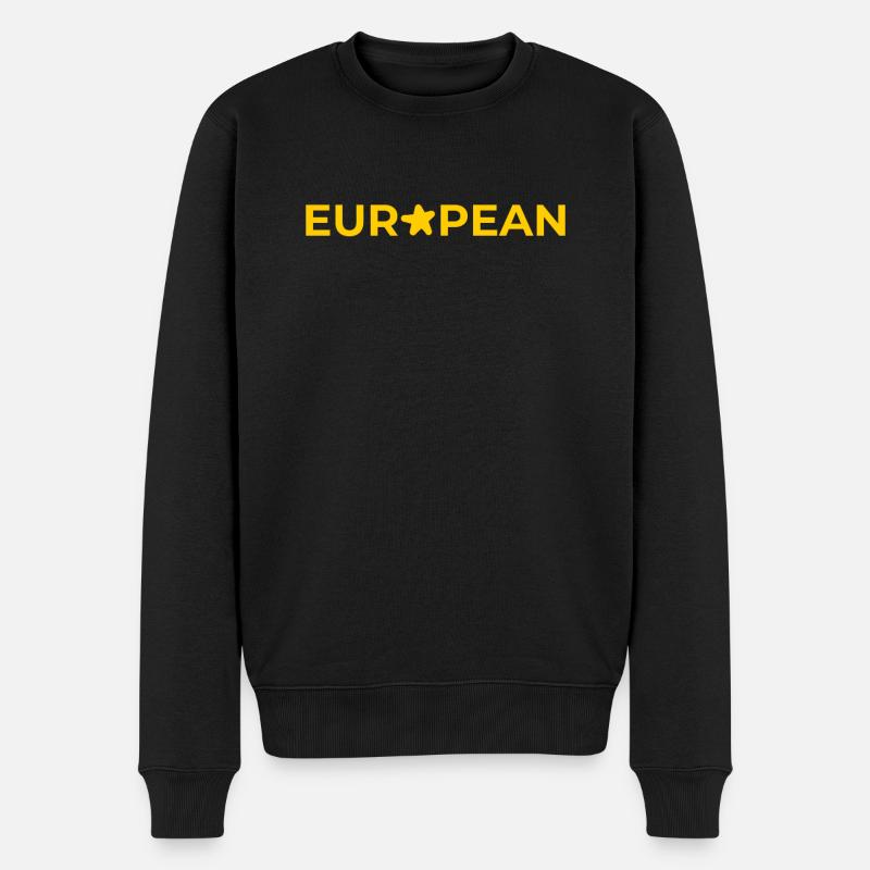 Europäer - Männer Premium Bio Pullover - Schwarz