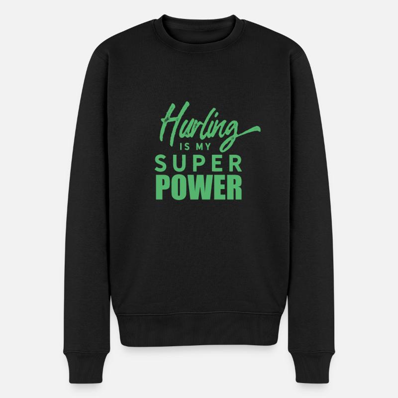 Hurling Hurling Hurling Hurling - Männer Premium Bio Pullover - Schwarz