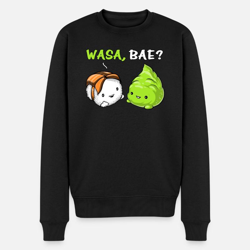 Niedliche Sushi Wasabi Paare Wasa Bae - Männer Premium Bio Pullover - Schwarz