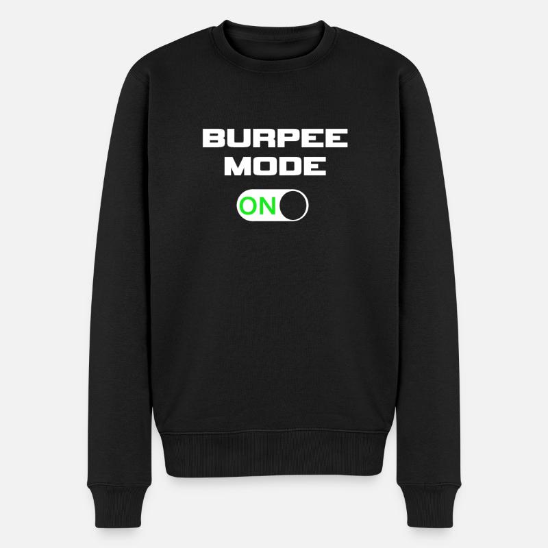 Burpee-Modus EIN - Männer Premium Bio Pullover - Schwarz