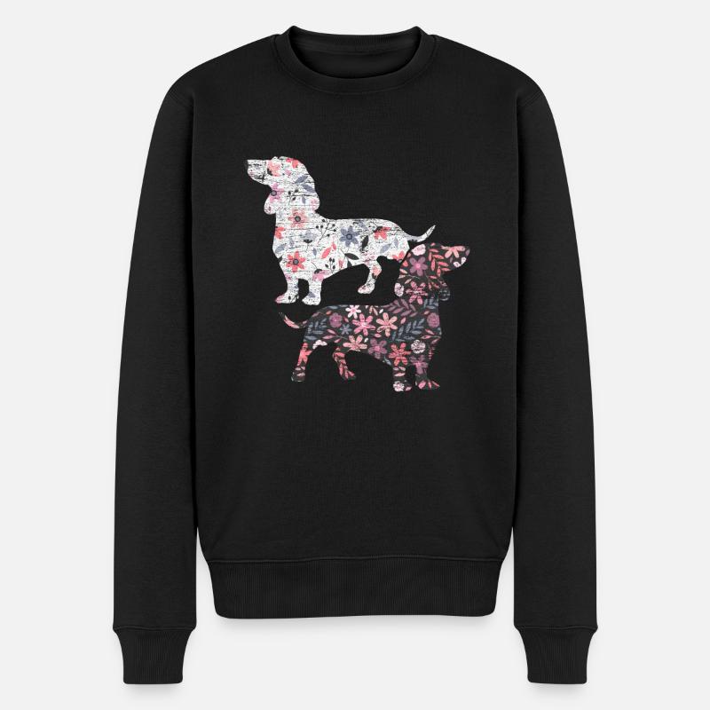 Dackel Haustier - Männer Premium Bio Pullover - Schwarz