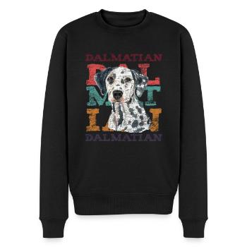 Dalmatiner - Männer Premium Bio Pullover - Schwarz - Vorne - Nico (187cm)