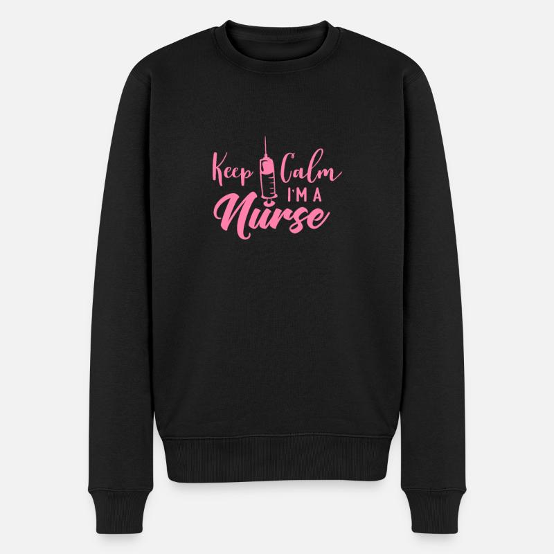 Krankenschwester - Männer Premium Bio Pullover - Schwarz