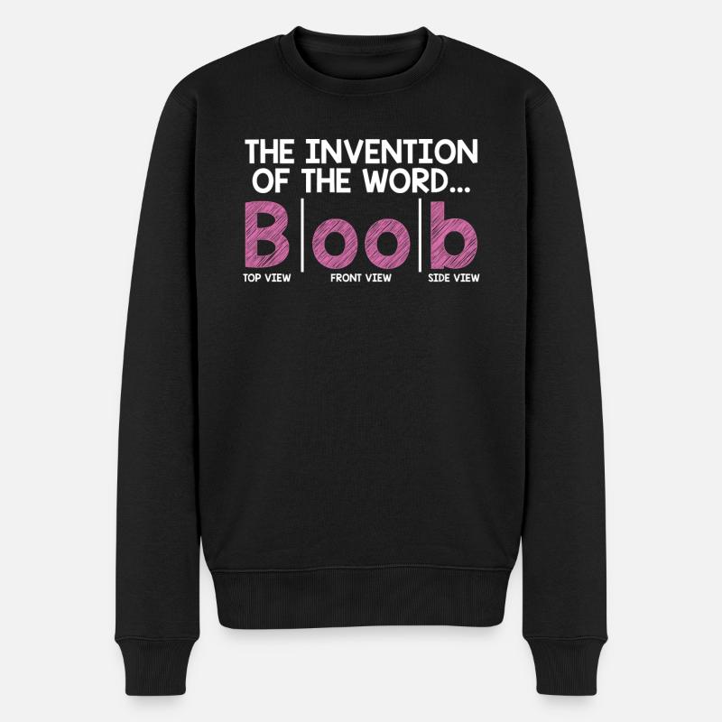 Brüste Wort Erfindung Boobs - Männer Premium Bio Pullover - Schwarz