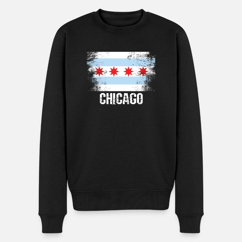 Michigansee Illinois USA Amerikaner Amerika Geschenk - Männer Premium Bio Pullover - Schwarz