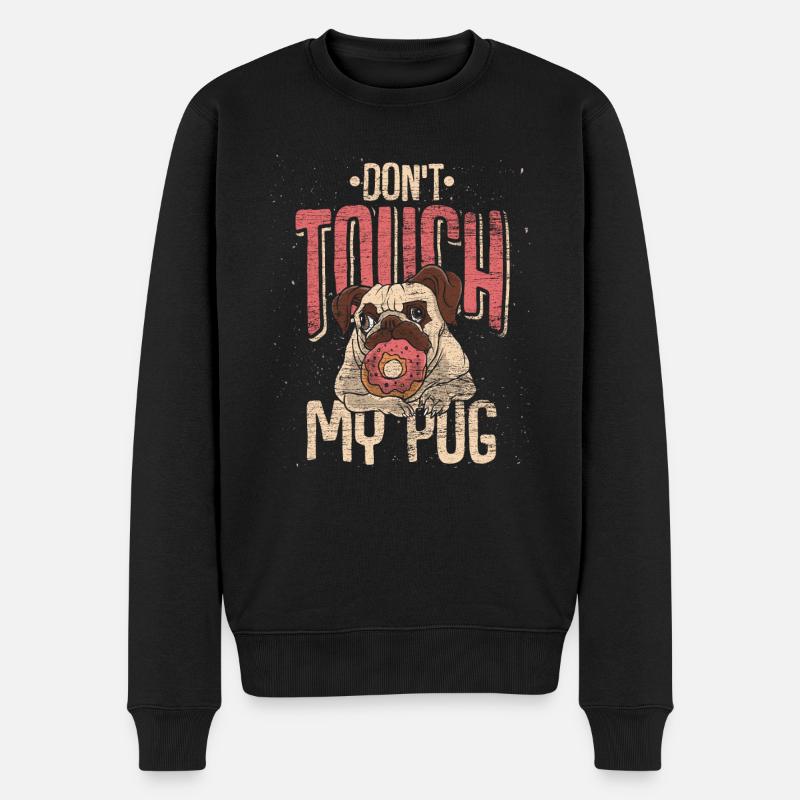 Mops Schatz - Männer Premium Bio Pullover - Schwarz