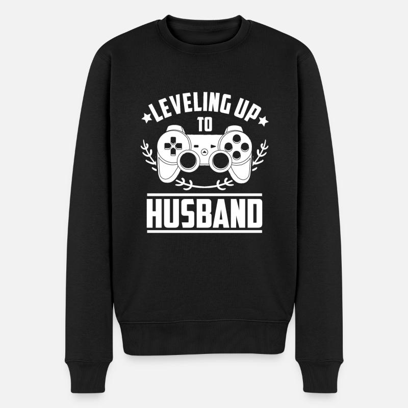 Bräutigam Level - Männer Premium Bio Pullover - Schwarz