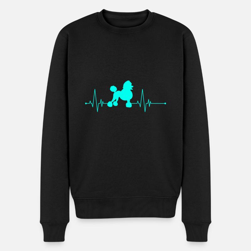 Poodle battement de coeur - Pull Premium bio Homme - noir