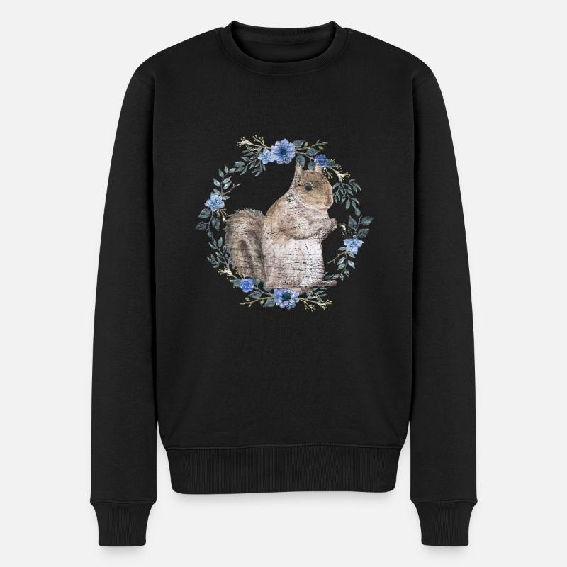 Eichhörnchen - Männer Premium Bio Pullover - Schwarz