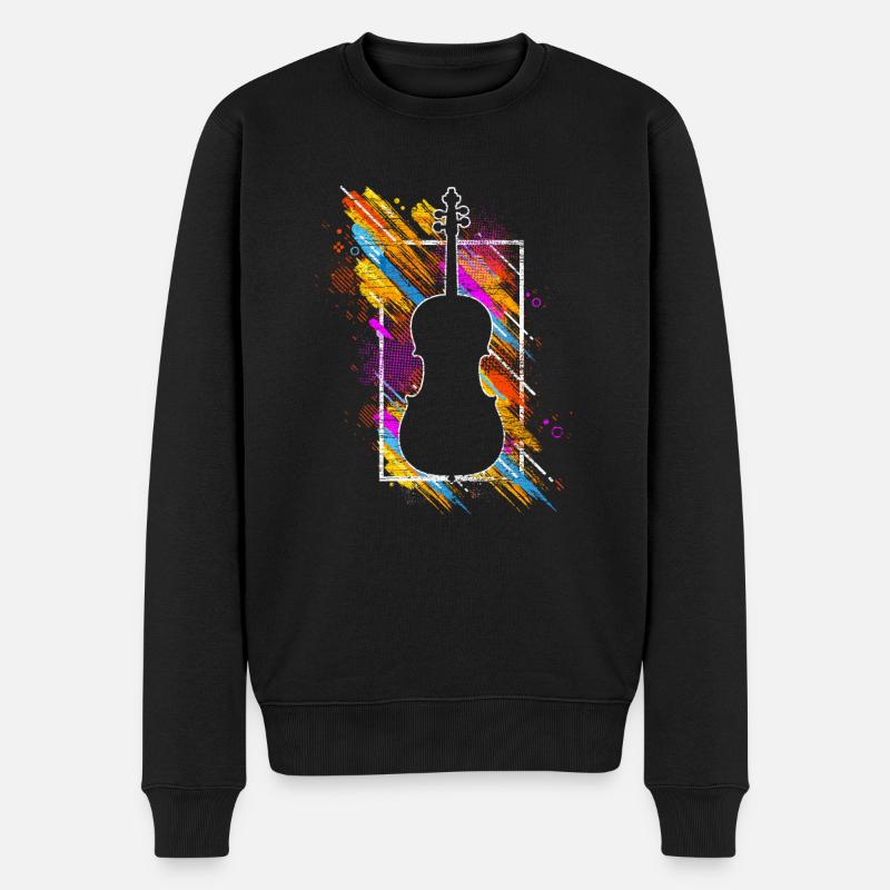 Cello Instrument - Männer Premium Bio Pullover - Schwarz