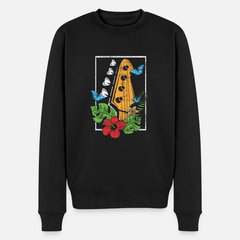 Bassgitarre Musikinstrument - Männer Premium Bio Pullover - Schwarz
