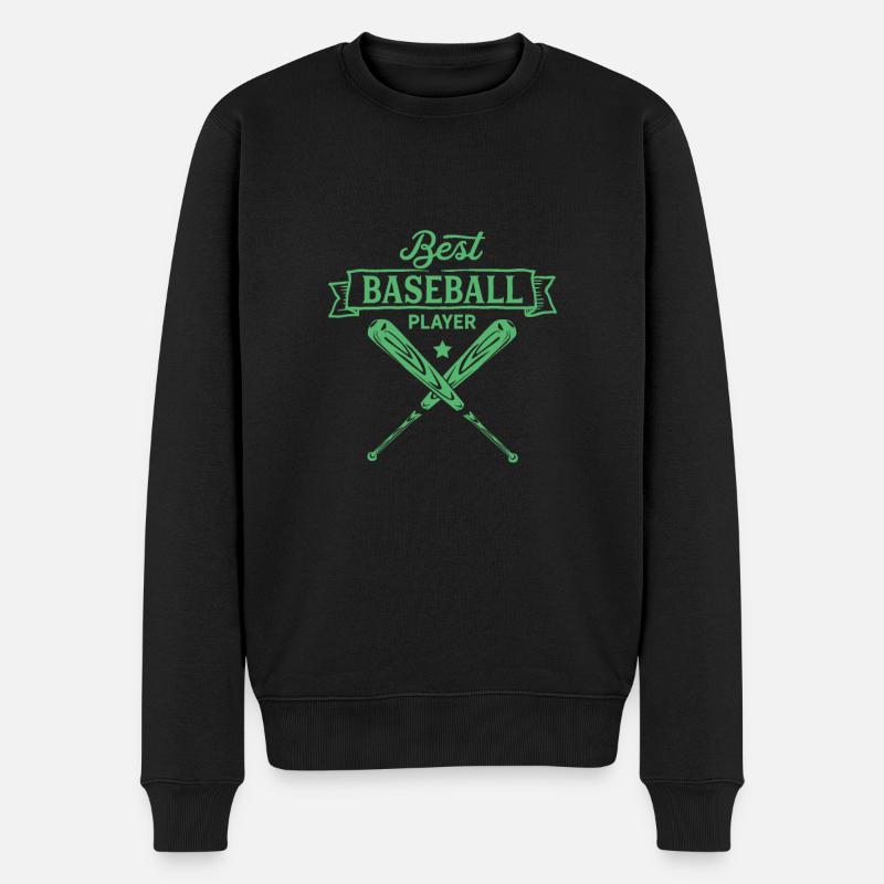 Baseball Baseball Baseball Baseball - Männer Premium Bio Pullover - Schwarz