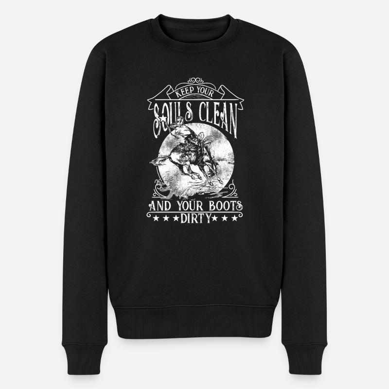 Âme de cow-boy - Pull Premium bio Homme - noir