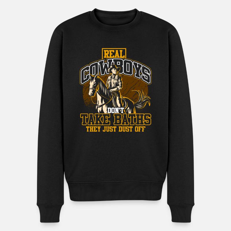 Cowboy Wüste - Männer Premium Bio Pullover - Schwarz
