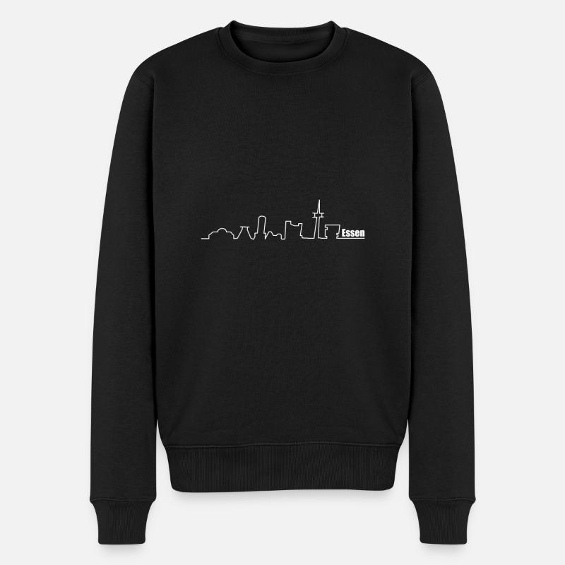 Essen Skyline Heimat Herz Urlaub Stadt Geschenk - Männer Premium Bio Pullover - Schwarz