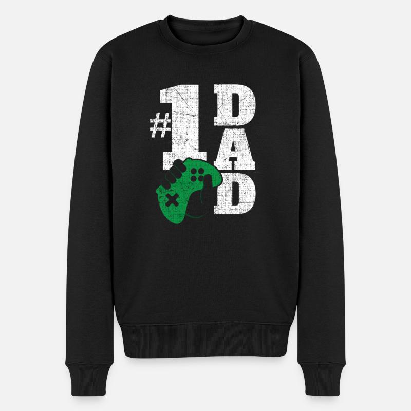 Number 1 Dad Gamer - Männer Premium Bio Pullover - Schwarz
