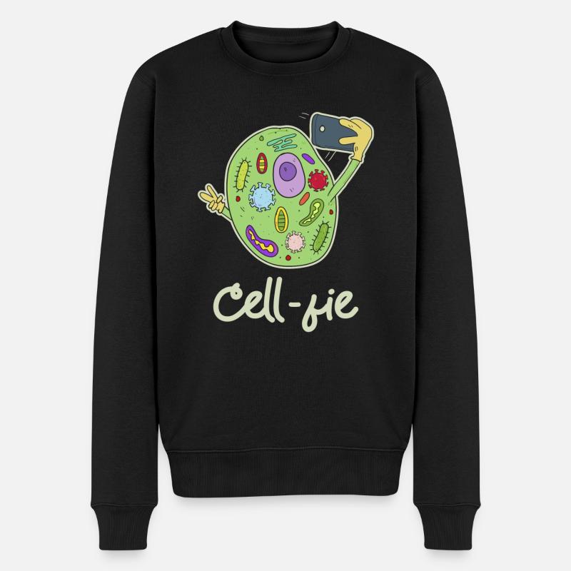 Funny Science Tee, Chemistry design, CellFie - Pull Premium bio Homme - noir