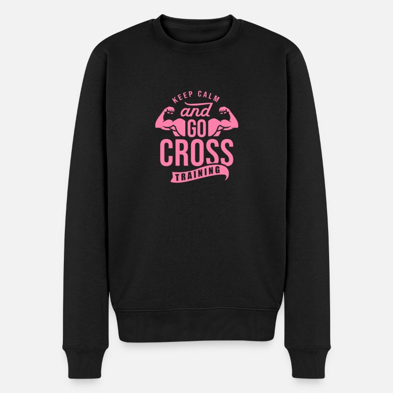 Crosstrainer - Männer Premium Bio Pullover - Schwarz