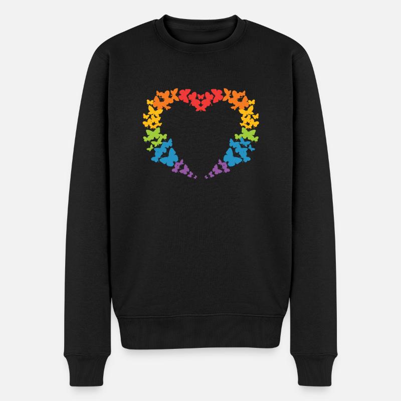 Papillon arc en ciel - Pull Premium bio Homme - noir