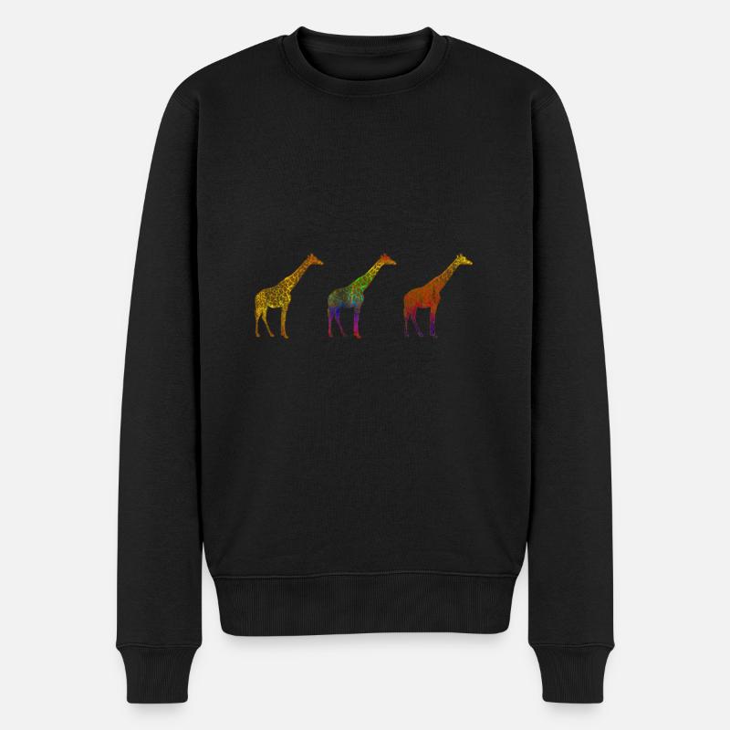 Giraffe Savanne - Männer Premium Bio Pullover - Schwarz