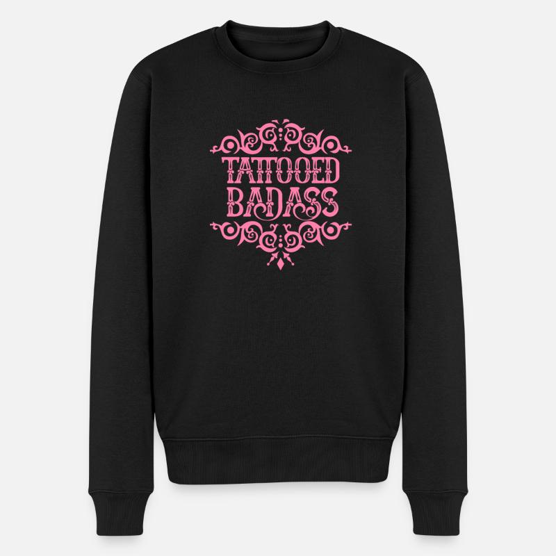 Tattoo - Männer Premium Bio Pullover - Schwarz
