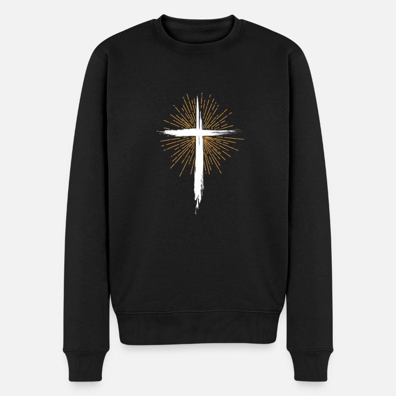 Gott Prediger Jesus Christ Glaube Christentum - Männer Premium Bio Pullover - Schwarz