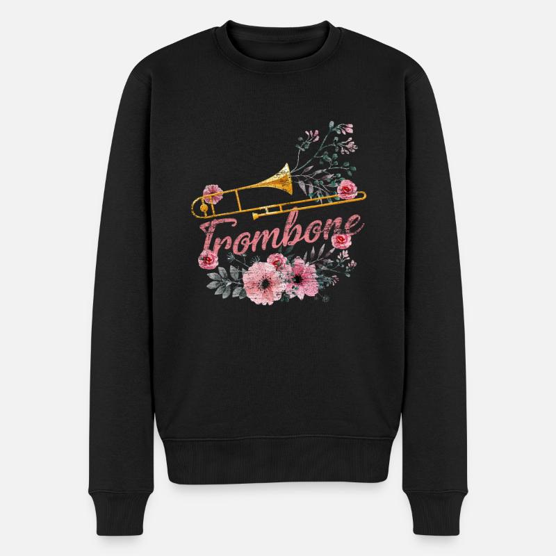 Posaune - Männer Premium Bio Pullover - Schwarz