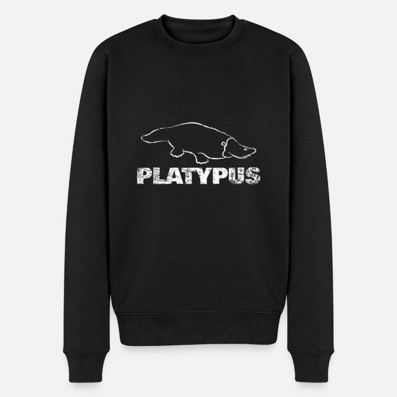 Schnabeltier - Männer Premium Bio Pullover - Schwarz