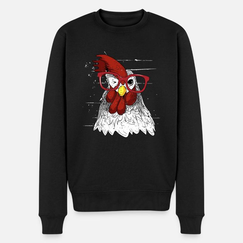 Graphique The Chicken Whisperer, imprimé animal - Pull Premium bio Homme - noir