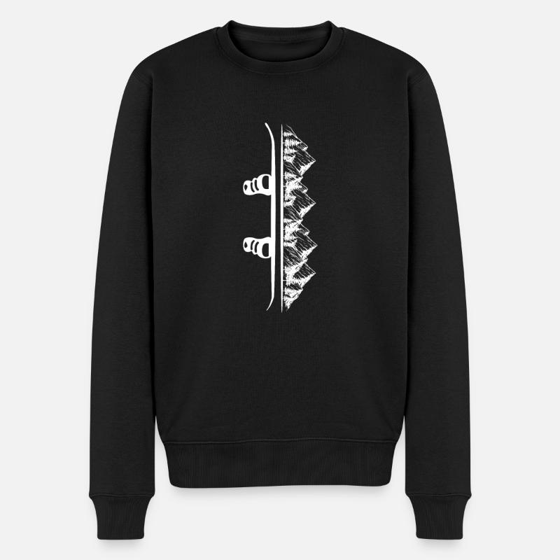 Snowboard Winter Schnee Berg Urlaub Hobby Geschenk - Männer Premium Bio Pullover - Schwarz