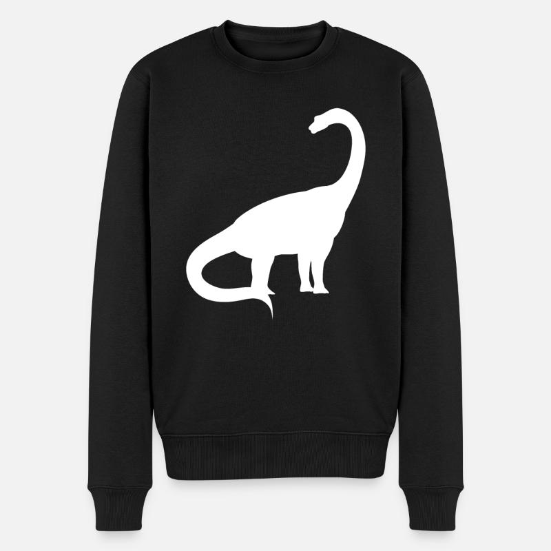 Retro Brachiosaurus Druck, Dinosaurier Tee, - Männer Premium Bio Pullover - Schwarz