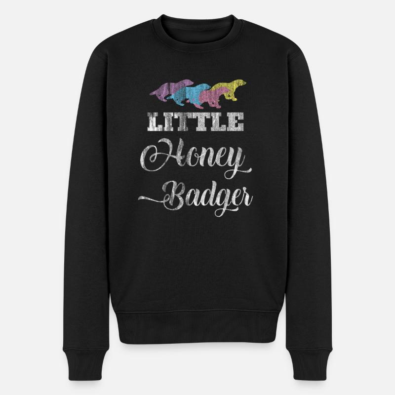 Honigdachs - Männer Premium Bio Pullover - Schwarz