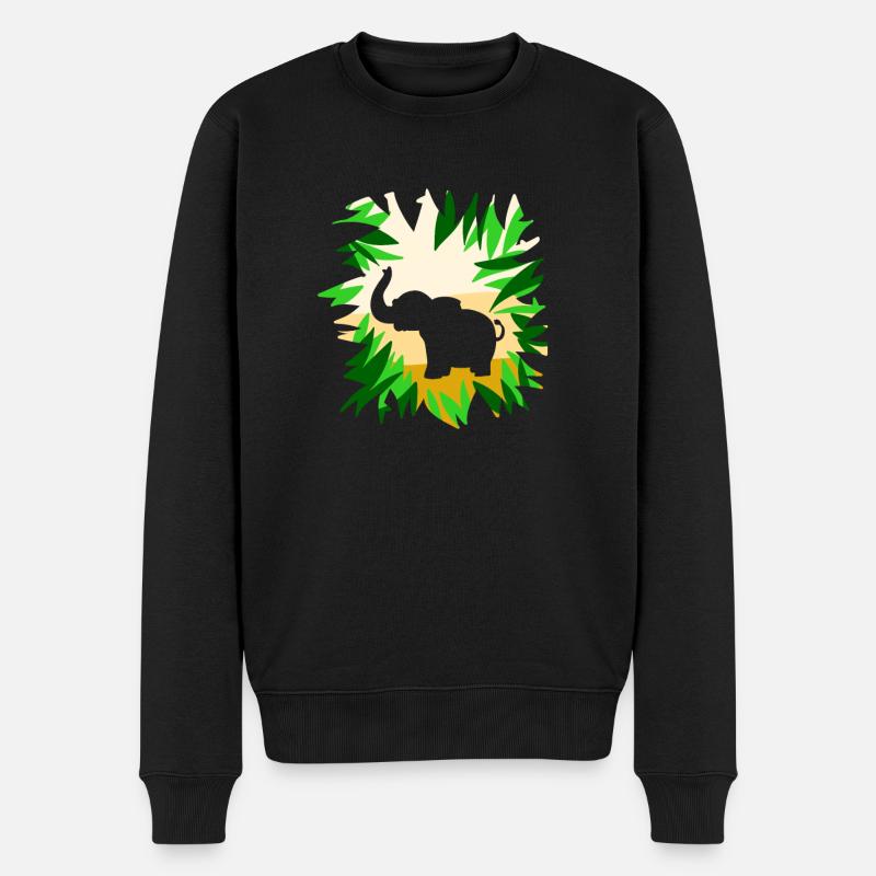 Elefant Wüstenelefant Zwergelefant Waldelefant - Männer Premium Bio Pullover - Schwarz