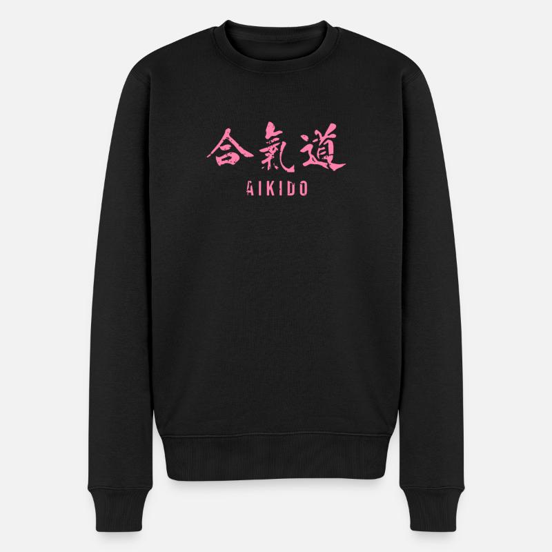 Aikido - Männer Premium Bio Pullover - Schwarz
