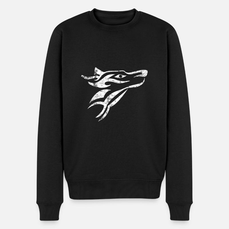 Wolf predator hunting - Men's Premium Organic Jumper - black