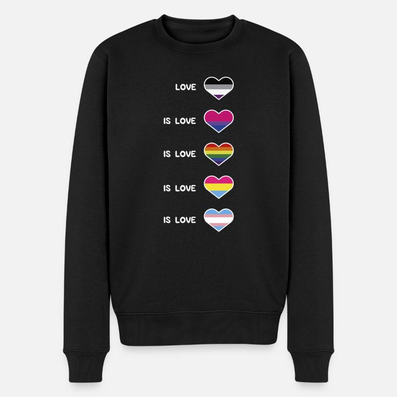 Liebe ist Liebe Stolz Produkt, LGBT, Bisexuell, Trans - Männer Premium Bio Pullover - Schwarz