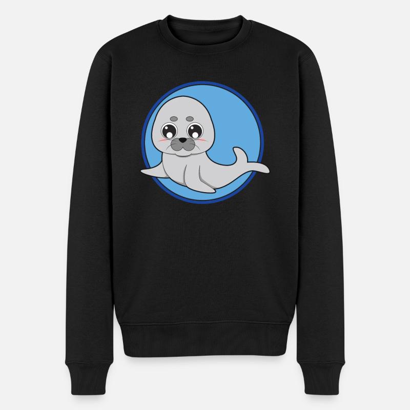 Otarie phoque mignonne - Pull Premium bio Homme - noir