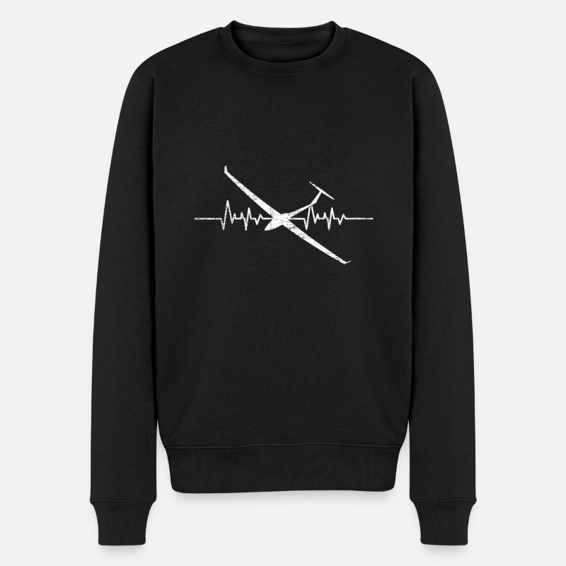 Segelfliegen Herzschlag - Männer Premium Bio Pullover - Schwarz