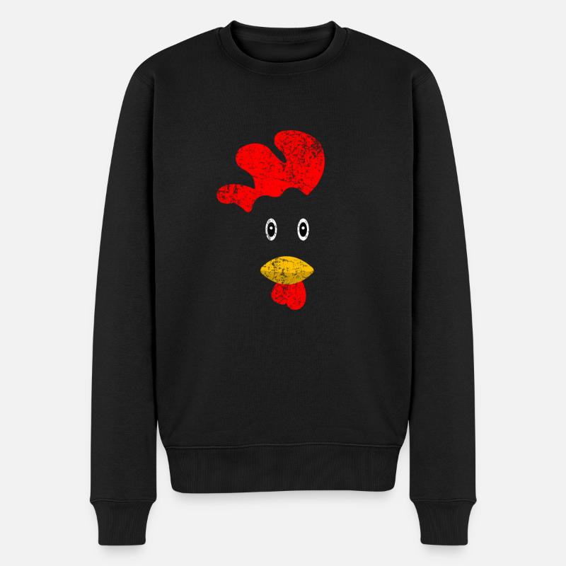 Huhn - Männer Premium Bio Pullover - Schwarz