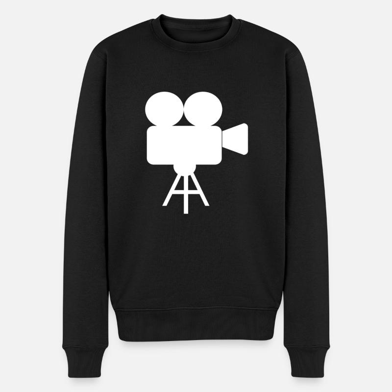 Kamera - Männer Premium Bio Pullover - Schwarz