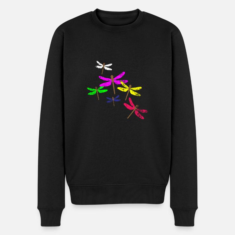 Libelle - Männer Premium Bio Pullover - Schwarz