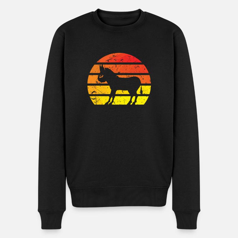 Esel Pferd - Männer Premium Bio Pullover - Schwarz